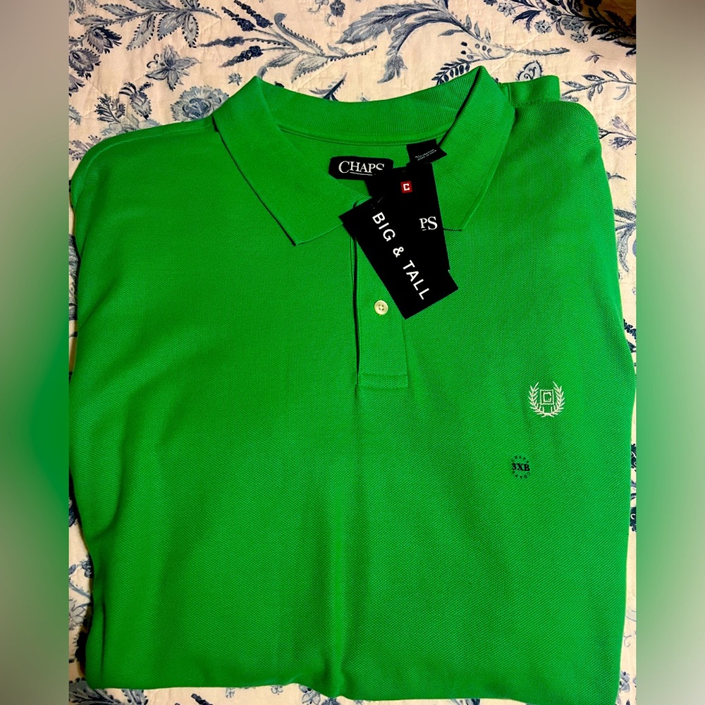 NWT Chaps sort sleeve pull over, size 3XB, green